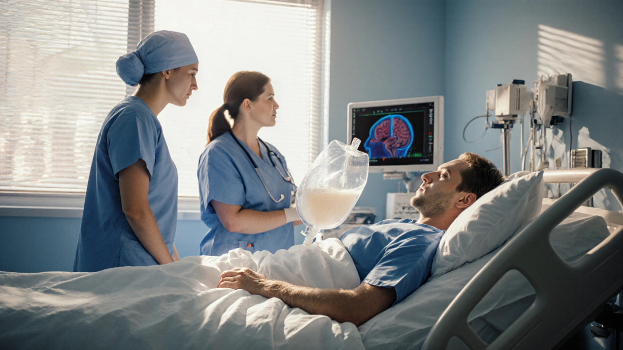 Miction accrue après chirurgie ou traumatisme crânien: causes neurologiques