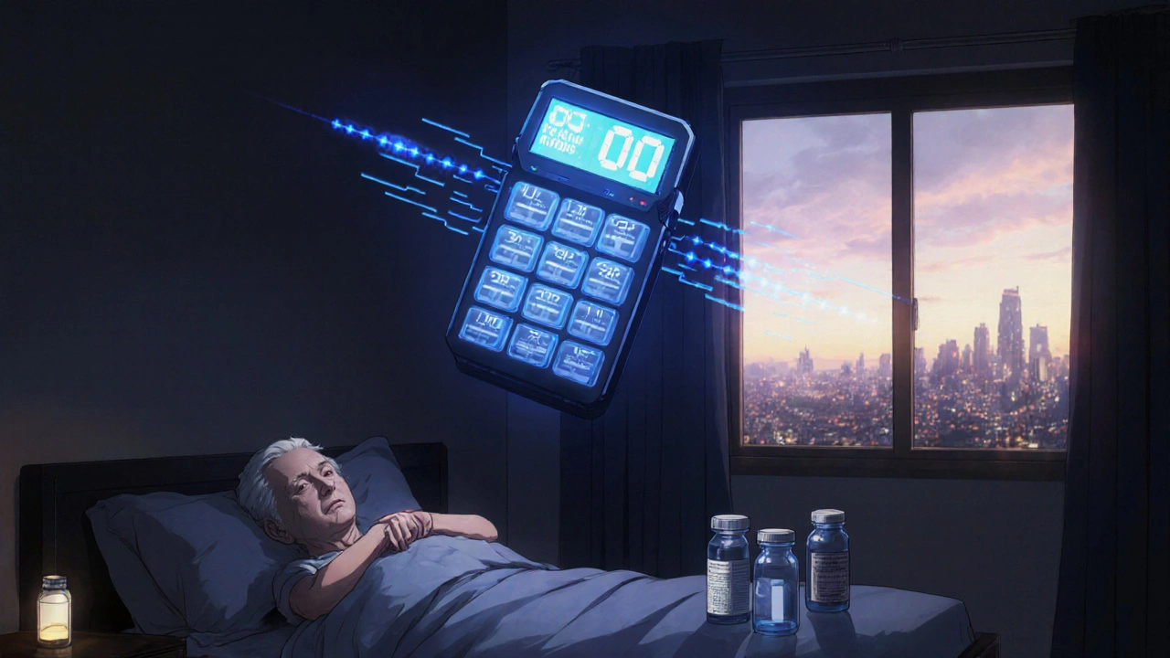 Un organiseur électronique intelligent émet des lumières douces et des alertes holographiques pour prévenir les surdoses.