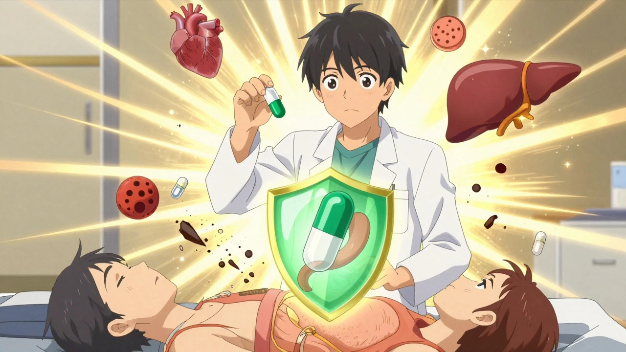 Un médecin protège un patient avec des médicaments sûrs contre une combinaison dangereuse.