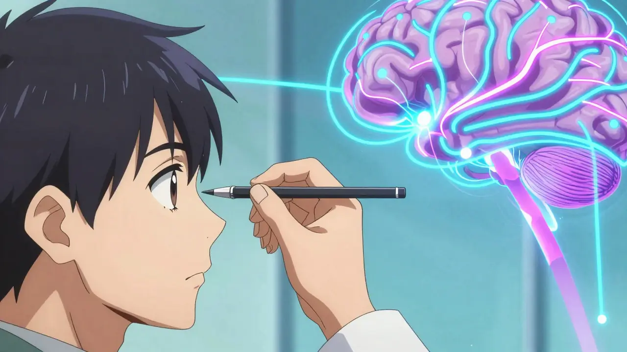 Test de convergence oculaire avec des lignes neuronales stylisées