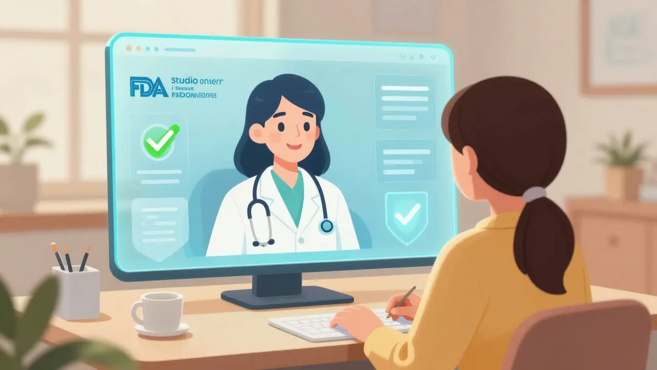 Consultation vidéo sécurisée avec un médecin virtuel dans un cadre chaleureux
