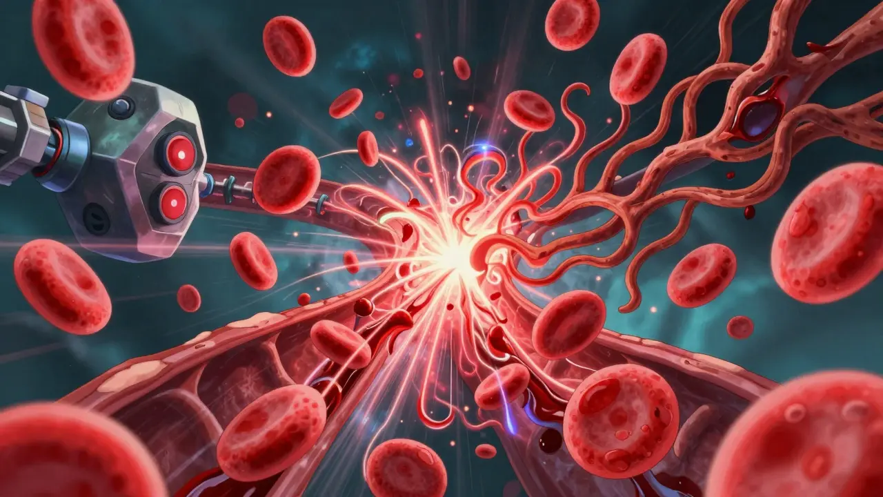 Visualisation abstraite des cellules sanguines bloquées par l'interaction médicamenteuse