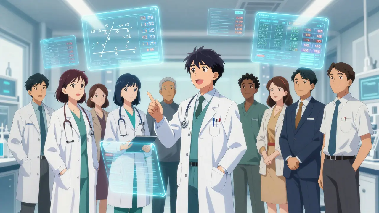 Vision futuriste de la transparence réglementaire avec des données holographiques en style anime